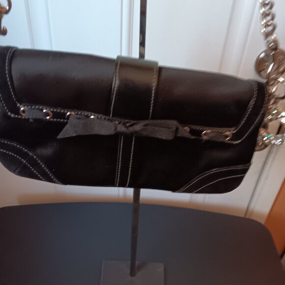 Coach mini black bag  Soho with rhinestone buckle, tag and heart charm - Picture 6 of 11